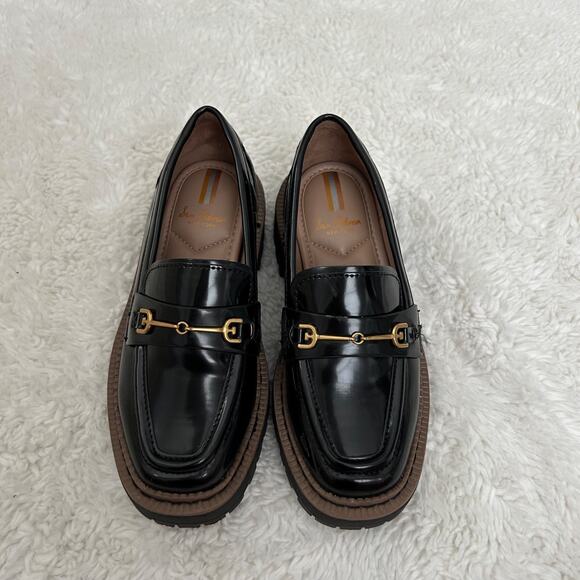 Sam Edelman Kids Girls Laurs Lug Sole Loafer Sz 12 in Black - Picture 1 of 6